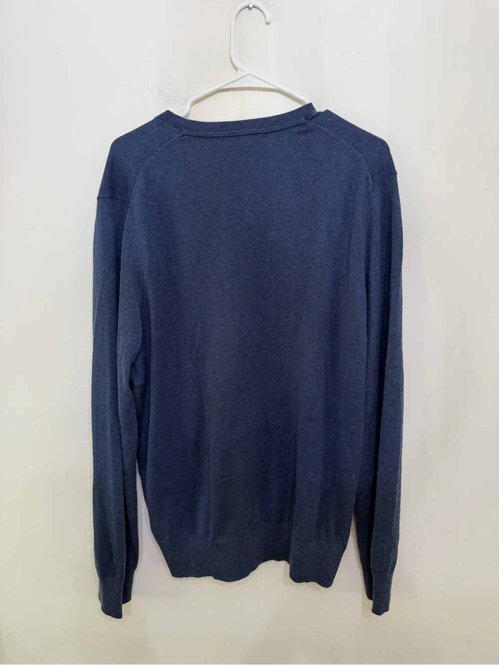 Banana Republic V-Neck Pullover Sweater Silk Cotton Cashmere Blend Blue Men’s L